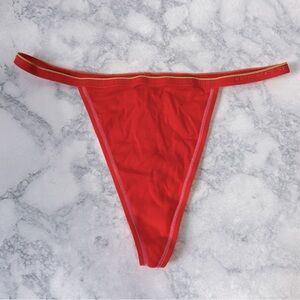 NWT Vintage Victoria’s Secret Y2K orange pink v-string thong panty L